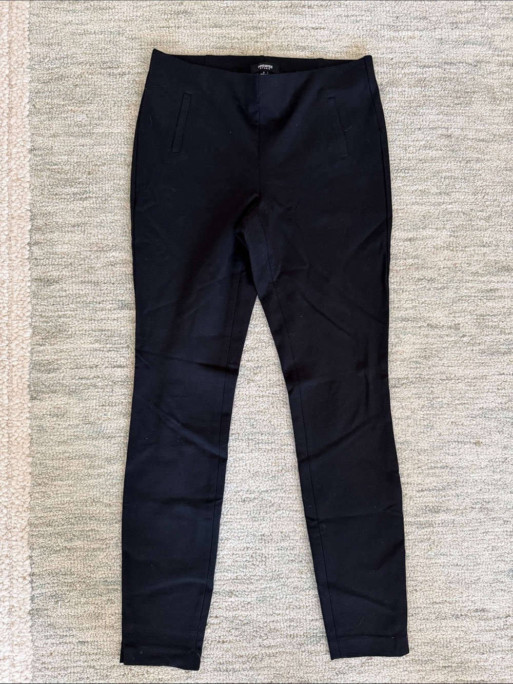 Premise Black Stretch Pants with Clean Front Seam